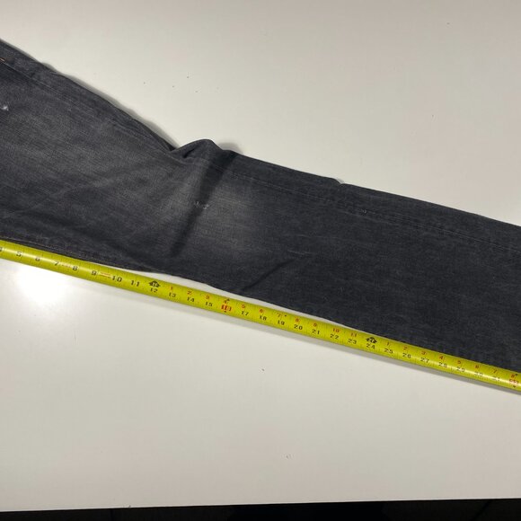Evisu No 2 BLK Black Diacock Logo Straight Leg Selvedge Jeans mens size 30x33.5 - Picture 10 of 12